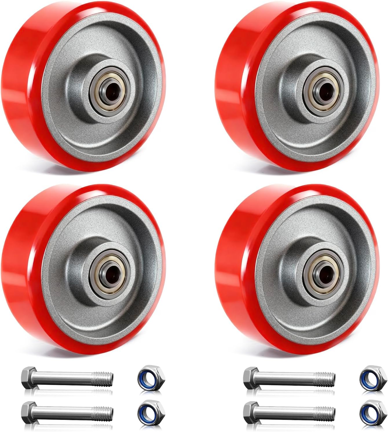 Ruedas giratorias 3pulg hierro fundido set 4 1400lb