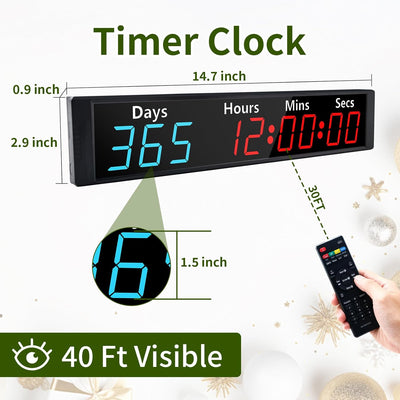 Reloj cuenta regresiva Navidad RGB pantalla grande