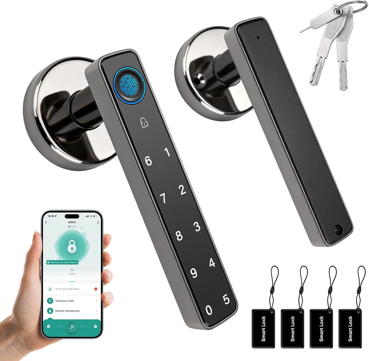 Cerradura puerta con huella y app para dormitorio
