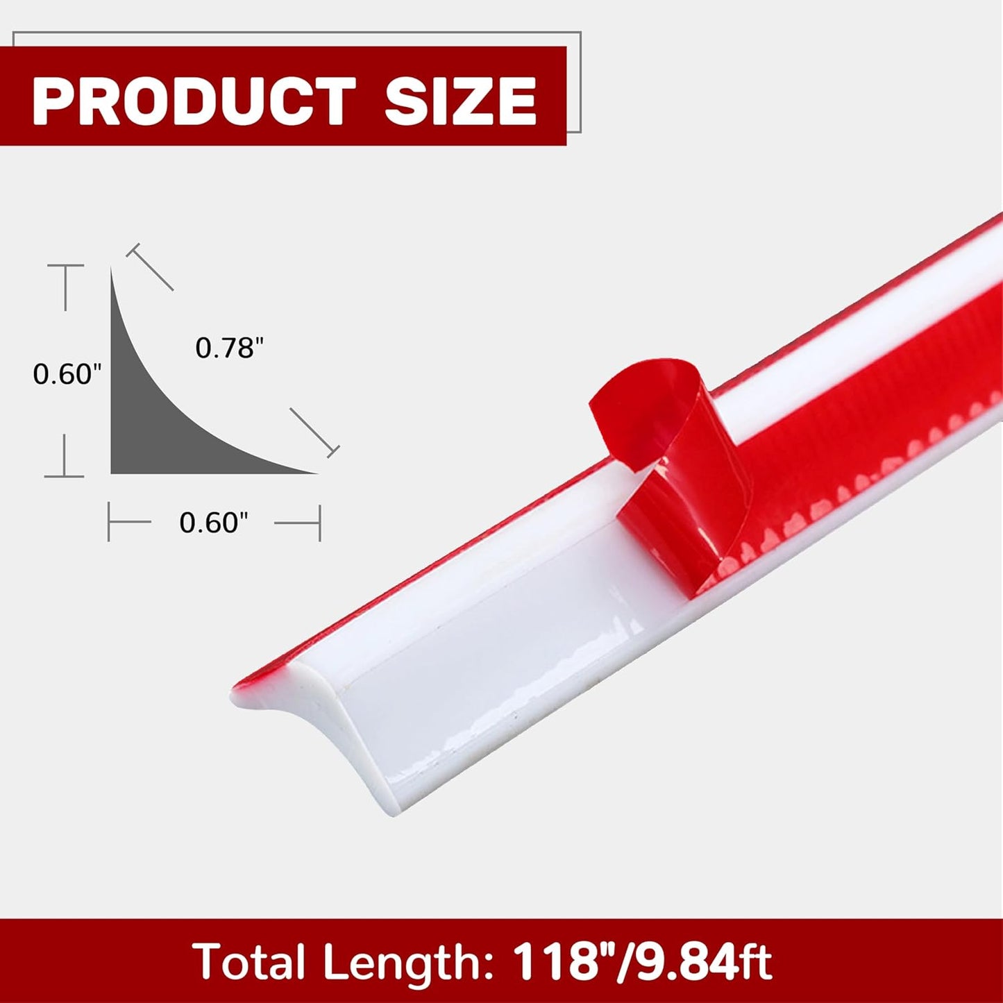 Tira calafateo silicona flexible 118pulg para paredes
