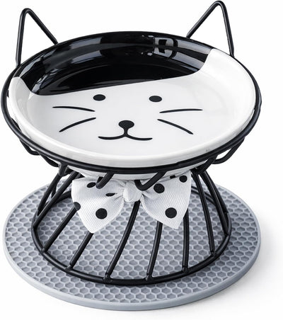 Cuenco elevado cerámica gatos soporte antiderrap para mascotas