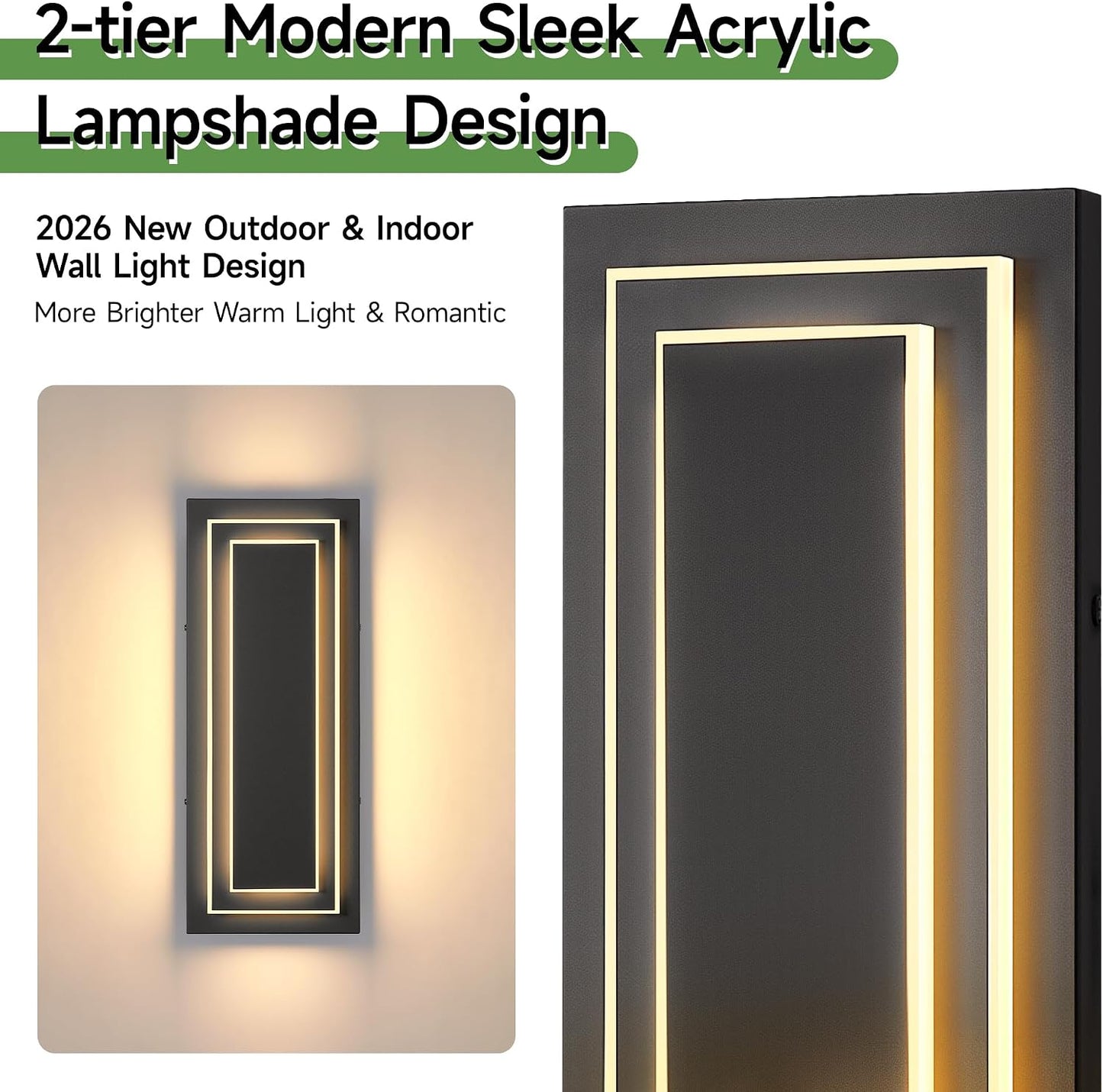 Lámpara aplique pared exterior LED negro 15.7pulg