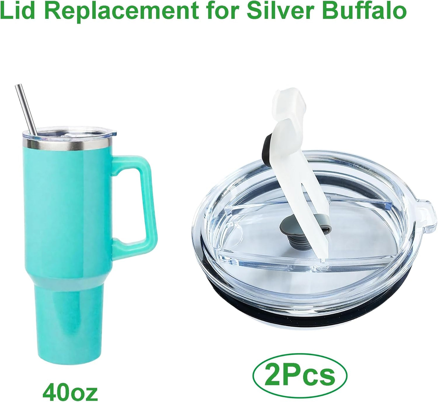 Tapa repuesto vaso 40oz comp Silver Buffalo pack 2