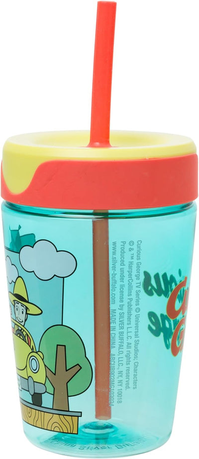 Vaso plástico a prueba de derrames con tapa y pajilla 17.5oz