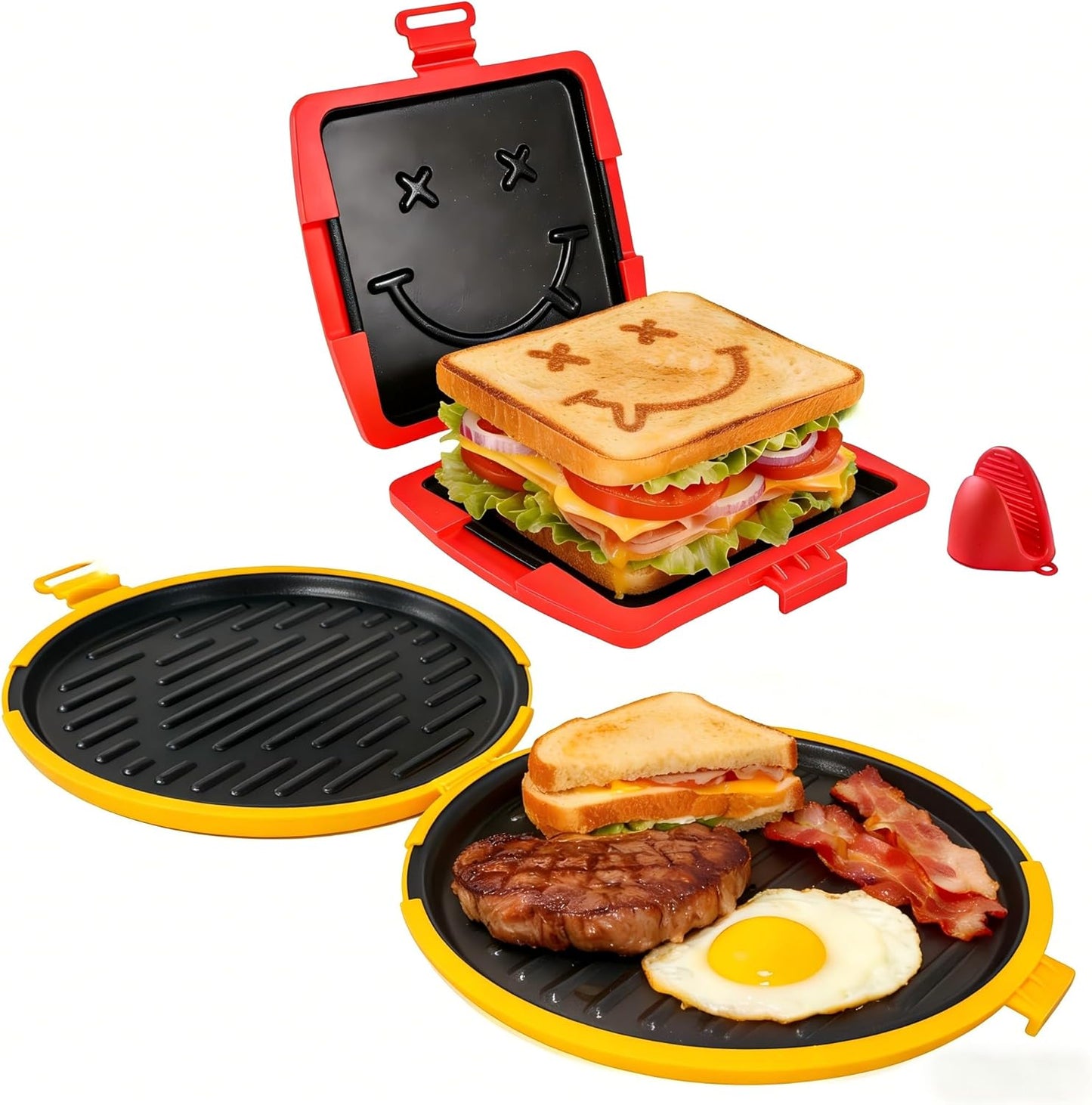 Set sartén para horno de microondas y fabricador de queso gratinado