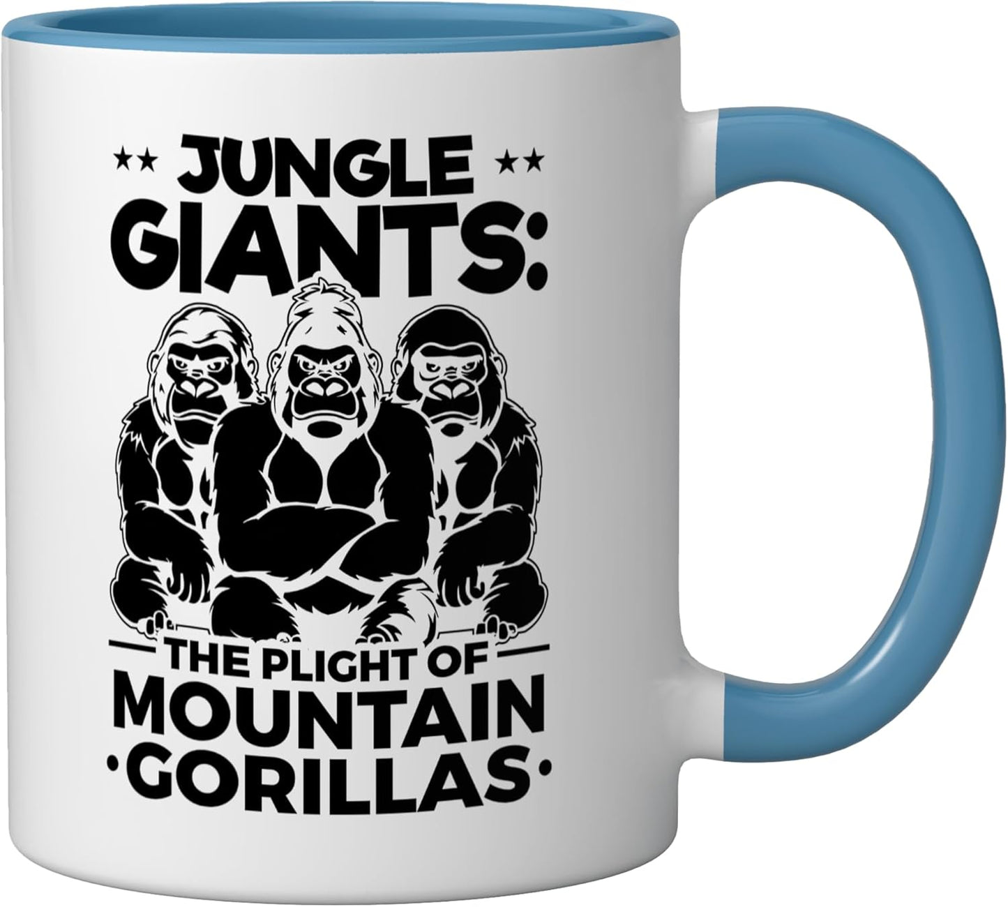 Taza Cerámica Derechos Animales Gorila Azul/Blanco