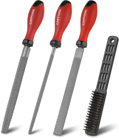 Set 4 Pzas Raspones Madera 8pulg Acero Carbono con cepillo