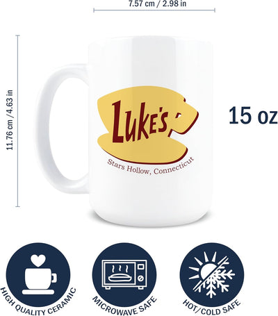Taza de café de cerámica con logotipo retro de Luke's Diner