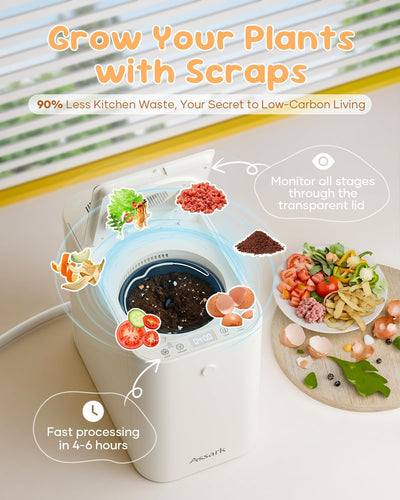 Compostador eléctrico 3L para cocina con filtro carbón