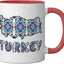 Taza Cerámica Estilo Azulejo Turco Rojo/Blanco