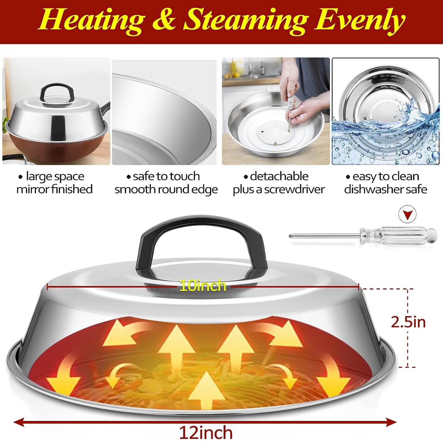Cúpula fusión queso 12x9pulg acero inox para Teppanyaki