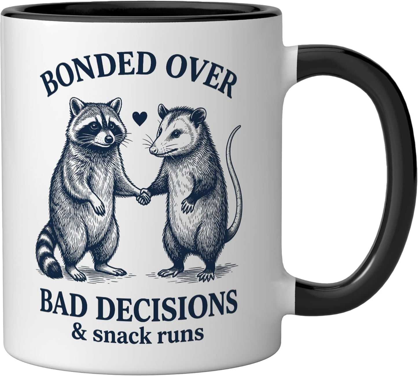 Taza cerámica Raccoon Opossum Bonded Bad Decisions Snack Runs