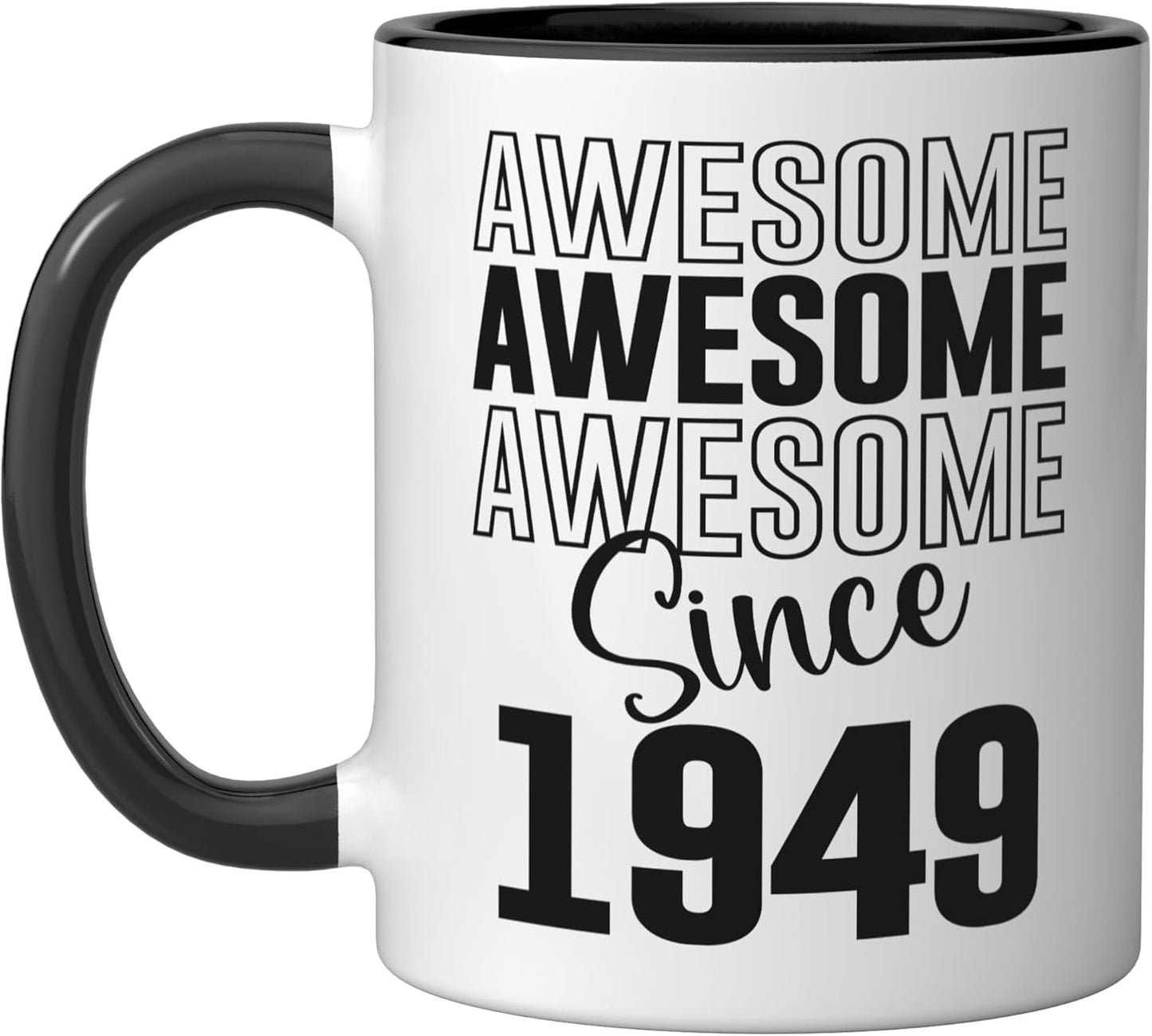 Taza de cerámica para cumpleaños negra/blanca simple