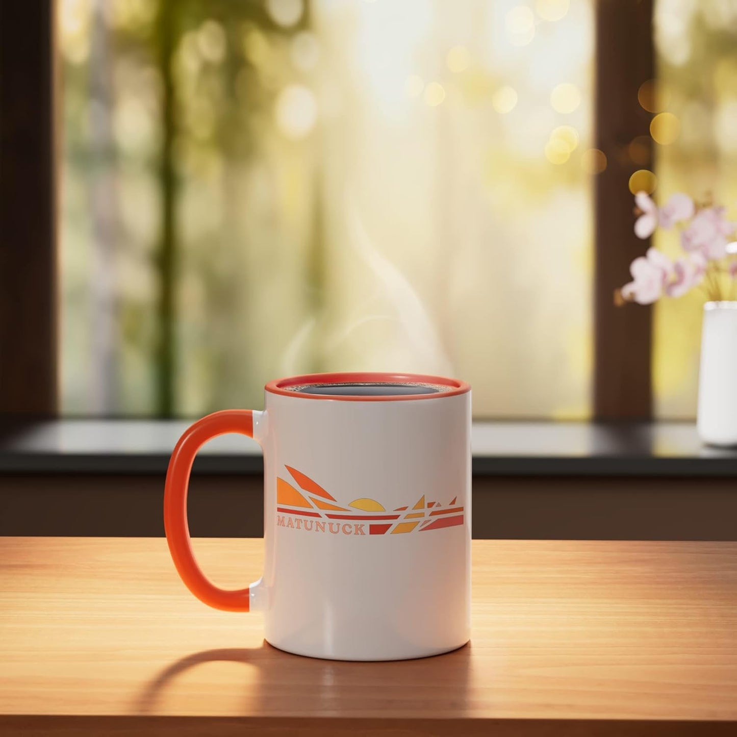 Taza cerámica Matunuck Rhode Island Lifestyle naranja/blanca
