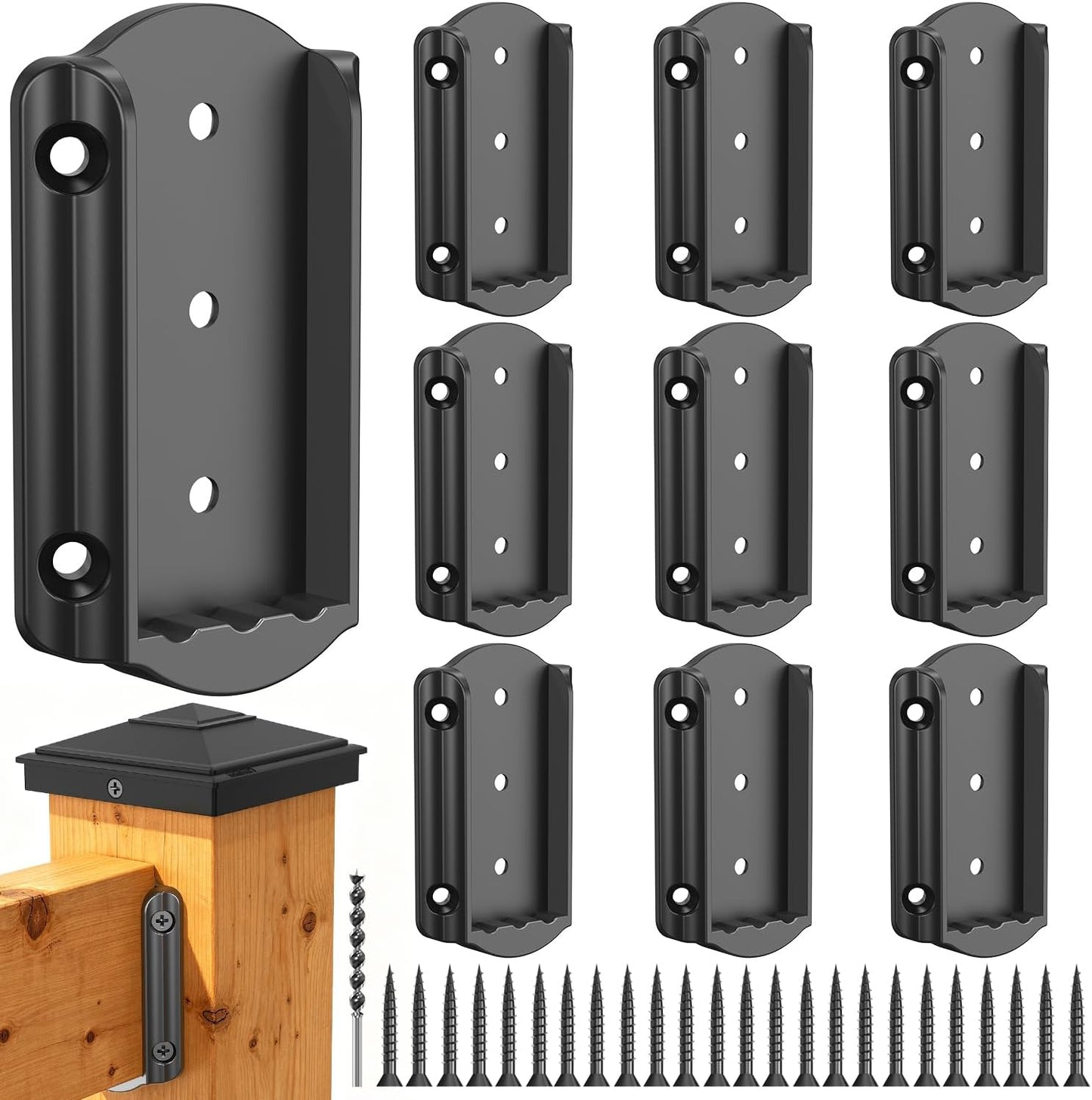 10 Pzas Conectores Barandilla Madera 2x4 con Tornillos