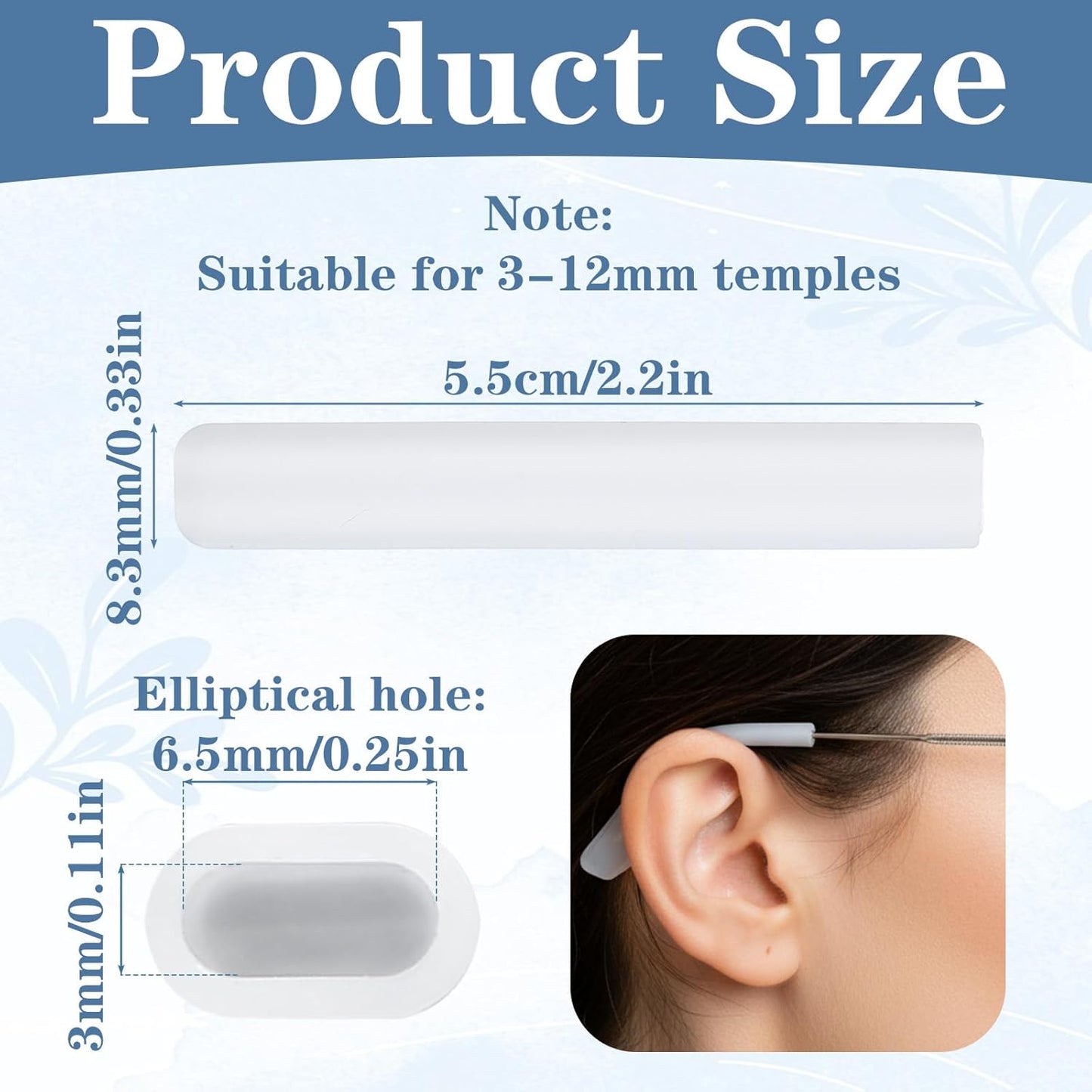 6 Pzas almohadillas antideslizante para gafas de silicona blanca