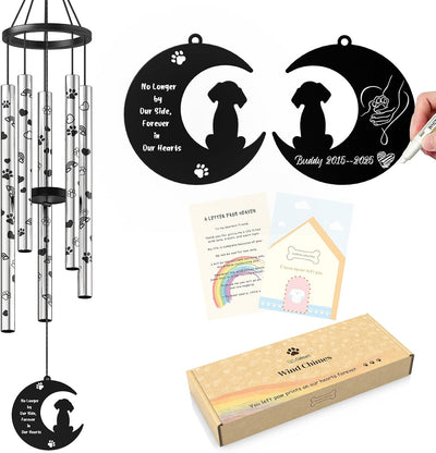 Campanillas viento conmemorativas perros 28pulg colgante lunar