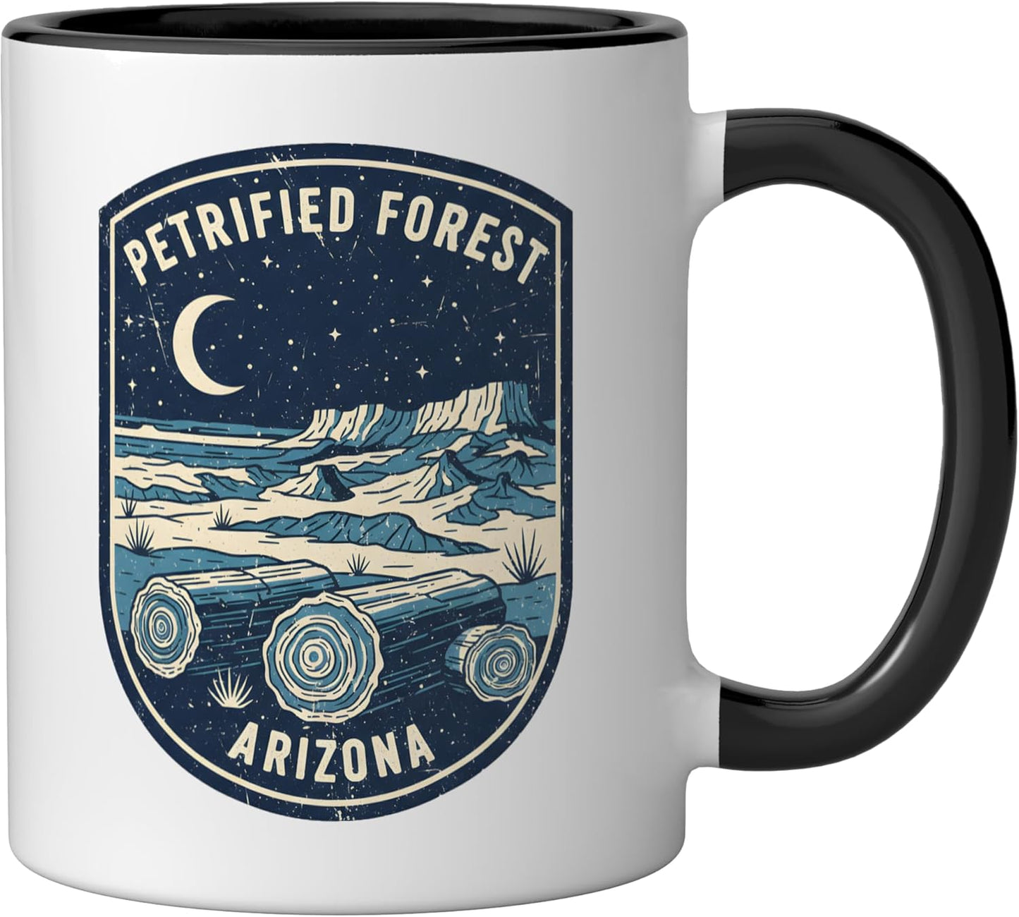 Taza cerámica Petrified Forest Arizona National Park Negro/Blanco
