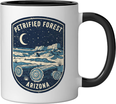 Taza cerámica Petrified Forest Arizona National Park Negro/Blanco