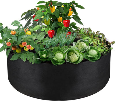 Bolsa cultivo 100gal maceta redonda tela resistente 50x12pulg negro