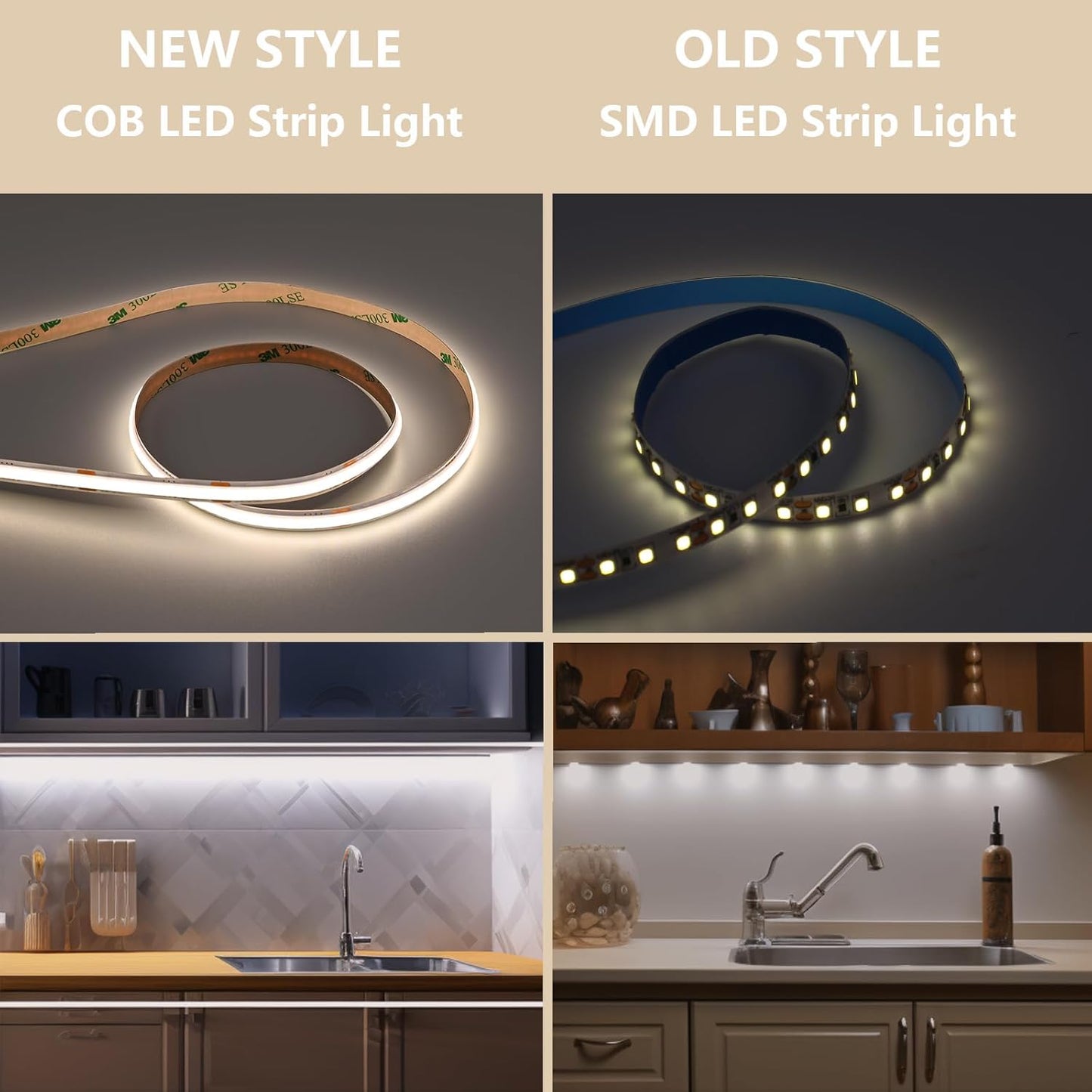 Tira LED COB control remoto cocina 32.8ft