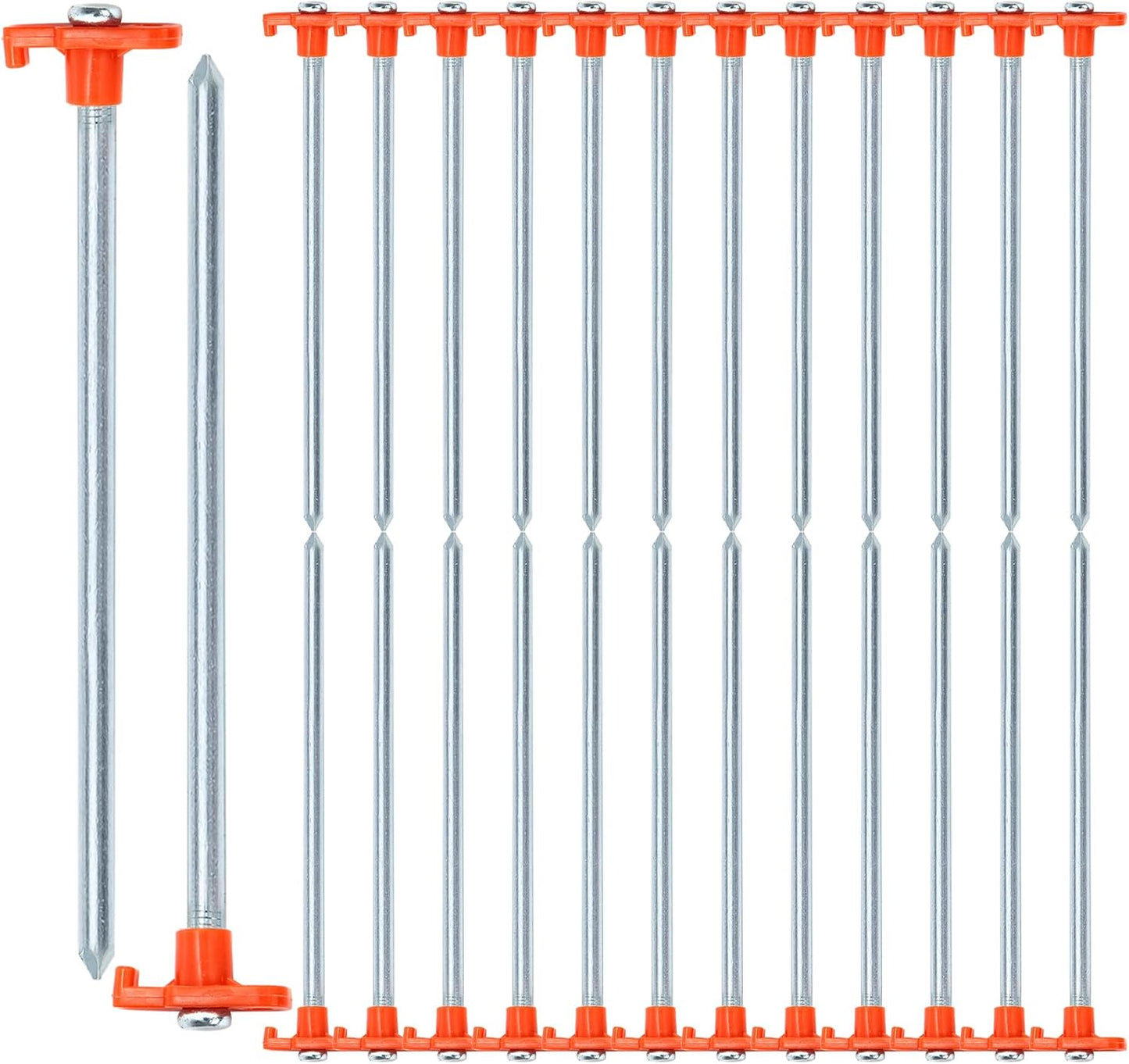 Pack 24 Estacas Tienda 10pulg Metal Antioxidante Patio Campamento