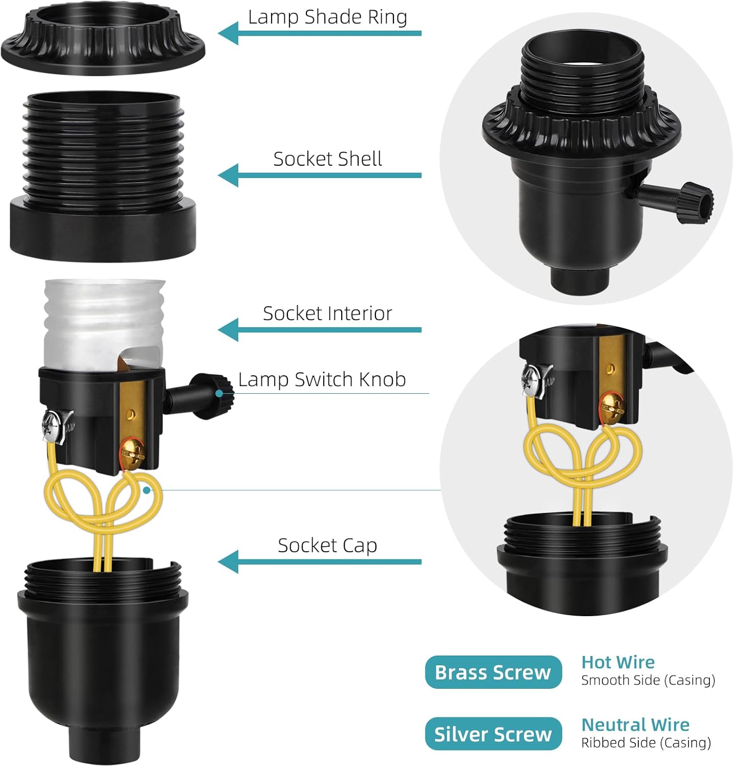 Reemplazo enchufe lámpara E26 con interruptor 3 vías