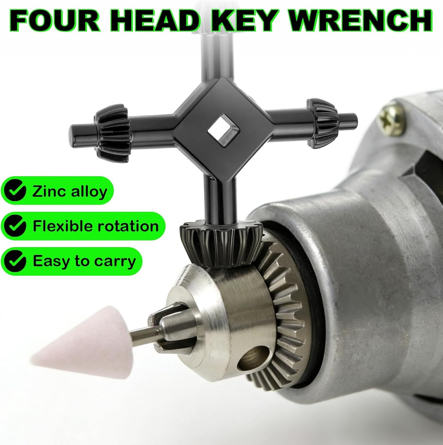 Llave portabrocas 4en1 1/4-1/2 pulg comp taladradora