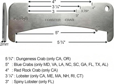 Medidor cangrejo langosta aluminio todo en uno 3-5 3/4 pulg