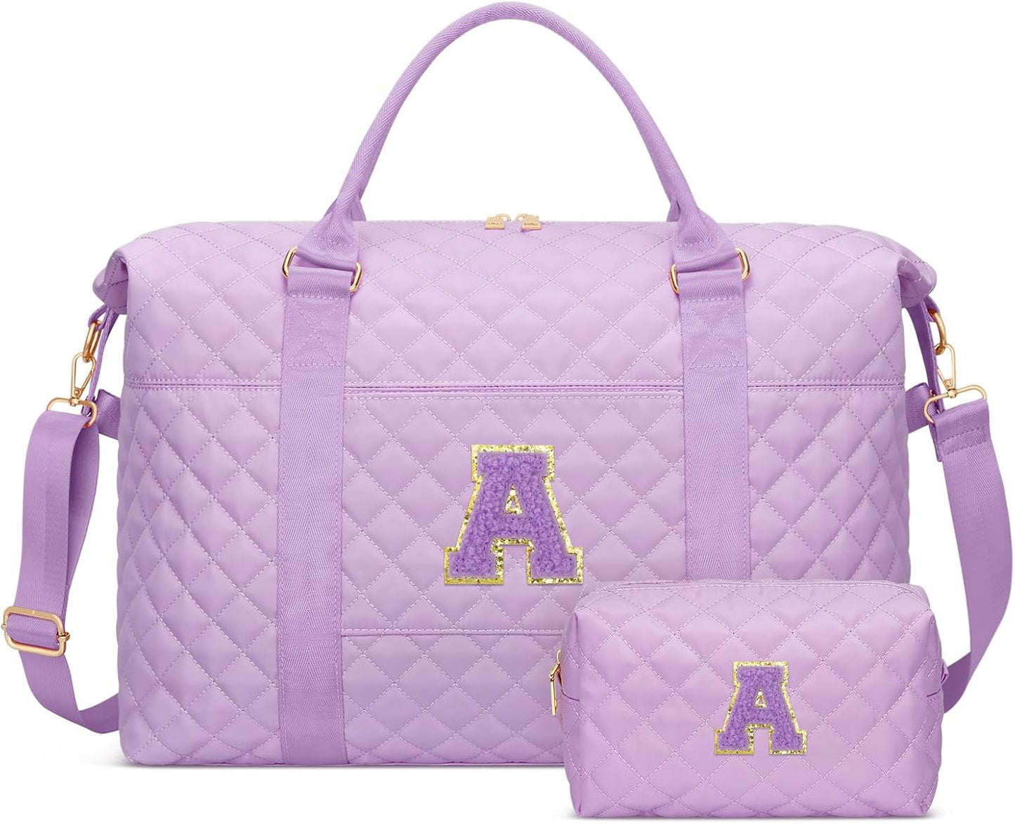 Bolsa viaje inicial personalizada para mujer y adolescente morado