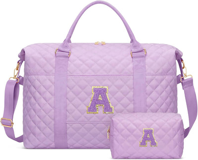 Bolsa viaje inicial personalizada para mujer y adolescente morado