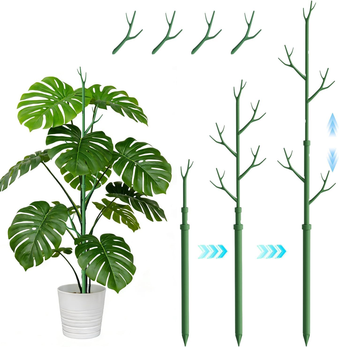 Soporte para plantas Monstera ajustable 17-43 pulg 2 Pzas