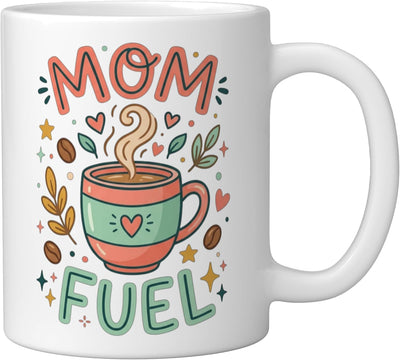 Taza cerámica para mamá amante del café con flores blancas