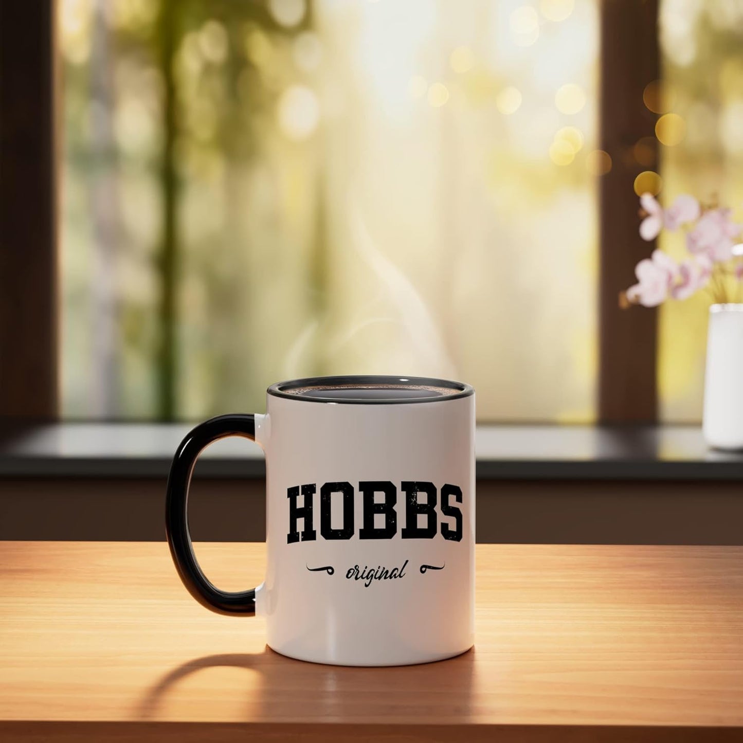 Taza cerámica Hobbs Design College Nuevo México negra/blanca