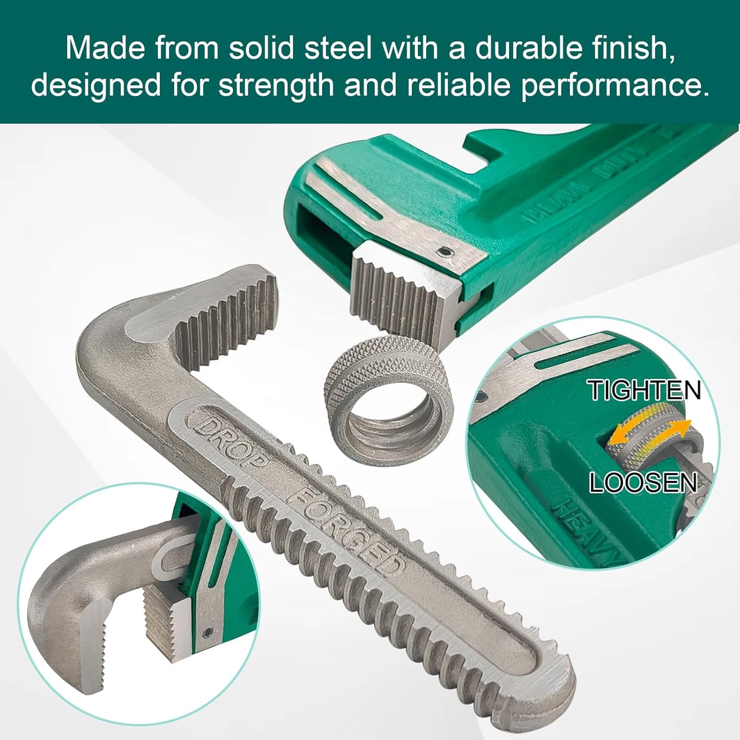 Llave tubo 10pulg acero fundido agarre antiderrap