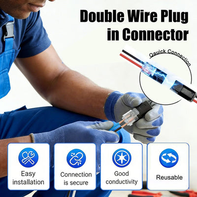 Conector doble cable con hebilla bloqueo 50