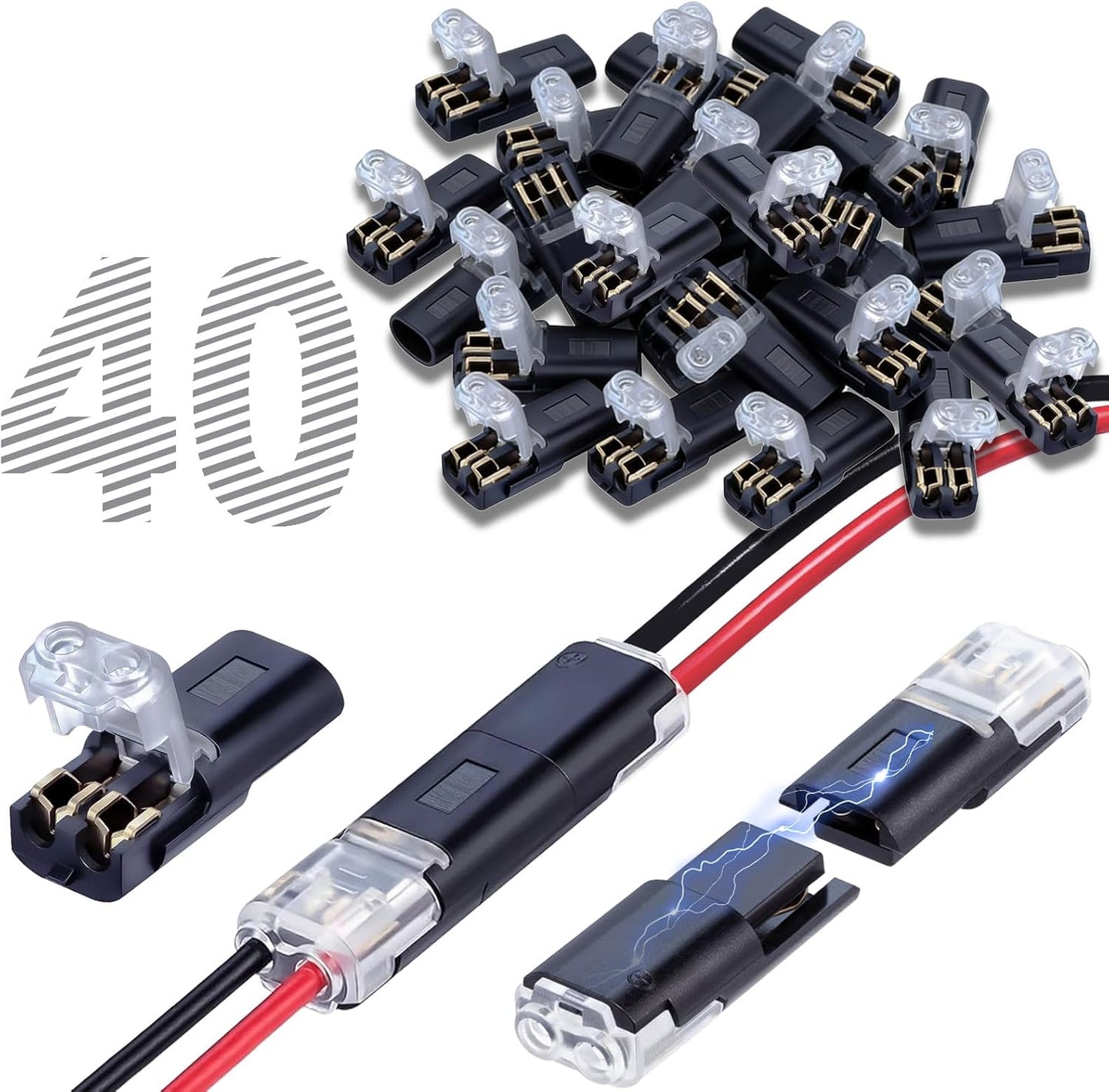 Conectores doble enchufe para tira LED 2 pines conexión rápida