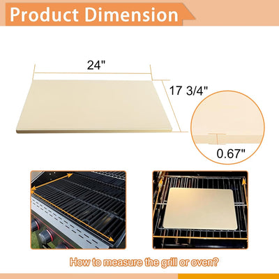 Piedra pizza 24pulg cordierita horno parrilla resistente