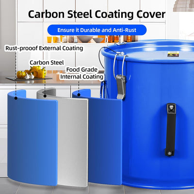 Bote grasa acero inox 8gal con filtro y tapa