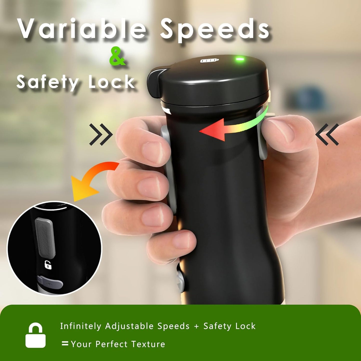 Batidora inalámbrica 5en1 recargable 2000mAh sin BPA con accesorios