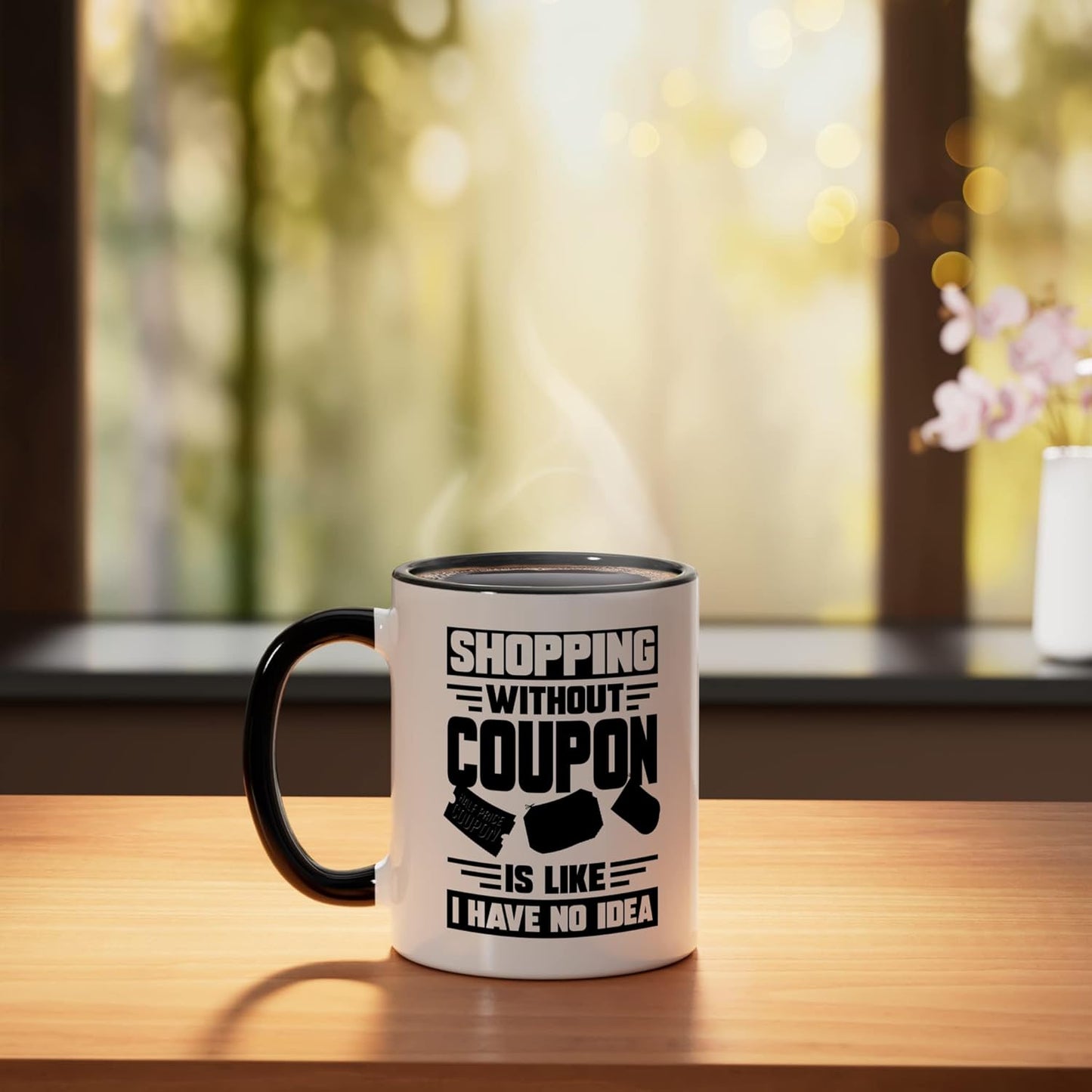 Taza Cerámica para Cupones Negro/Blanco