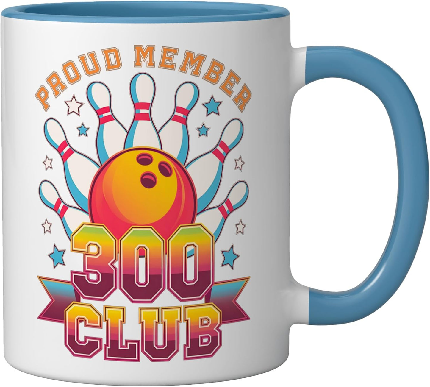 Taza de cerámica para bowling con mejor puntuación azul/blanco