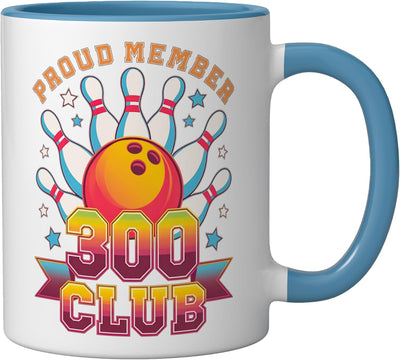 Taza de cerámica para bowling con mejor puntuación azul/blanco