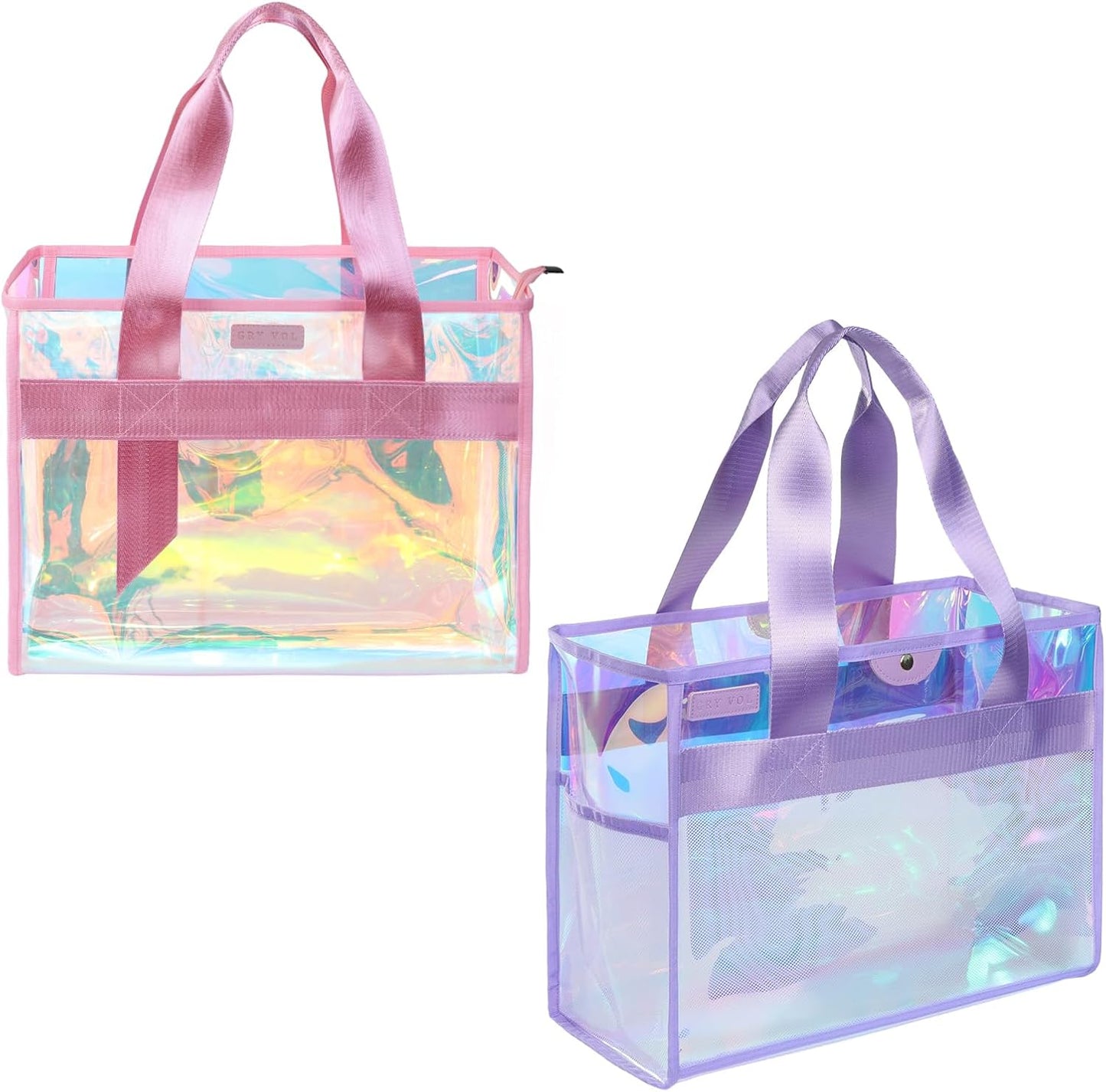 2 Pzas Bolsas Playa 26L Púrpura y Rosa Impermeables