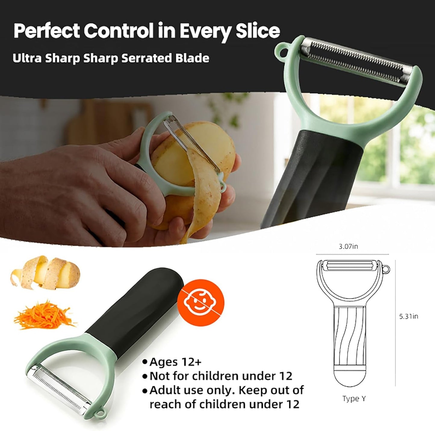 Pelador de patatas acero inox multifuncional cocina