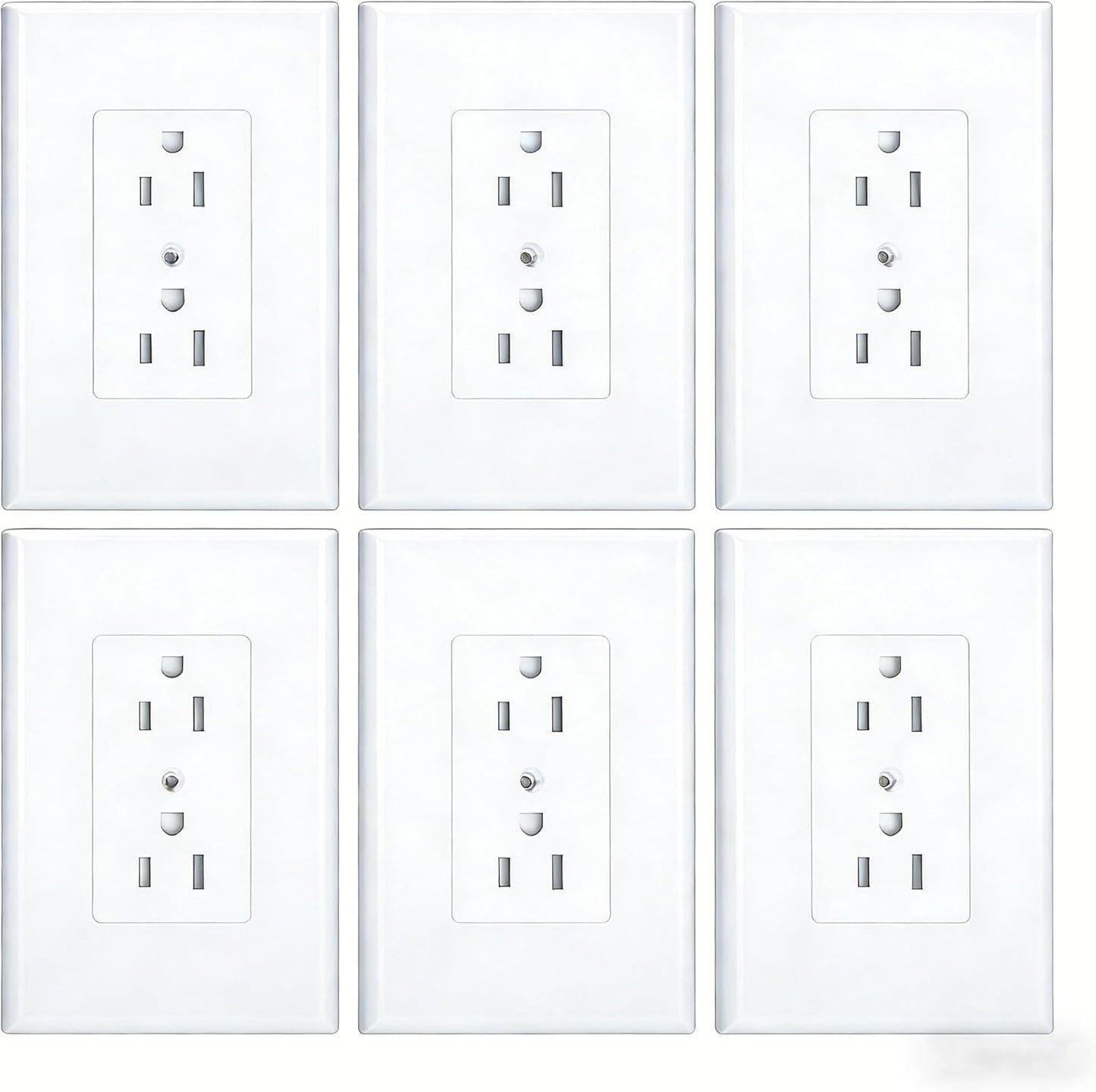 6 Pzas cubiertas salida dúplex placa eléctrica termoplástica