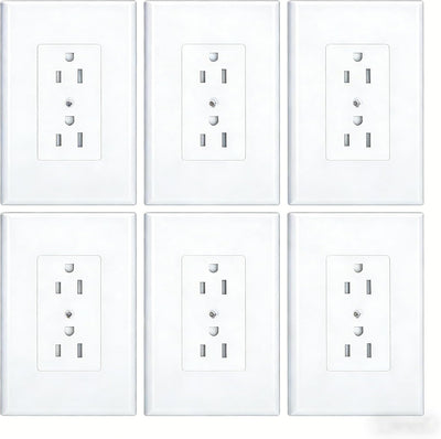 6 Pzas cubiertas salida dúplex placa eléctrica termoplástica