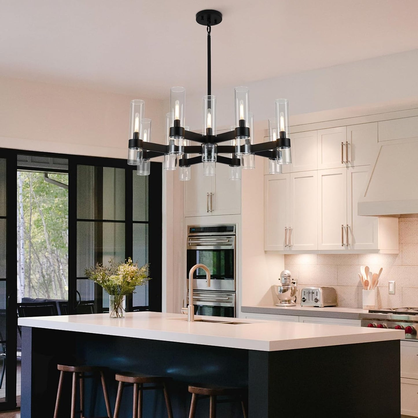 12 Candelabros Negros para Lámpara Moderna de Granja