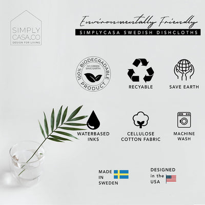 8 Pzas Paños cocina reutilizables súper absorción fabricados Suecia