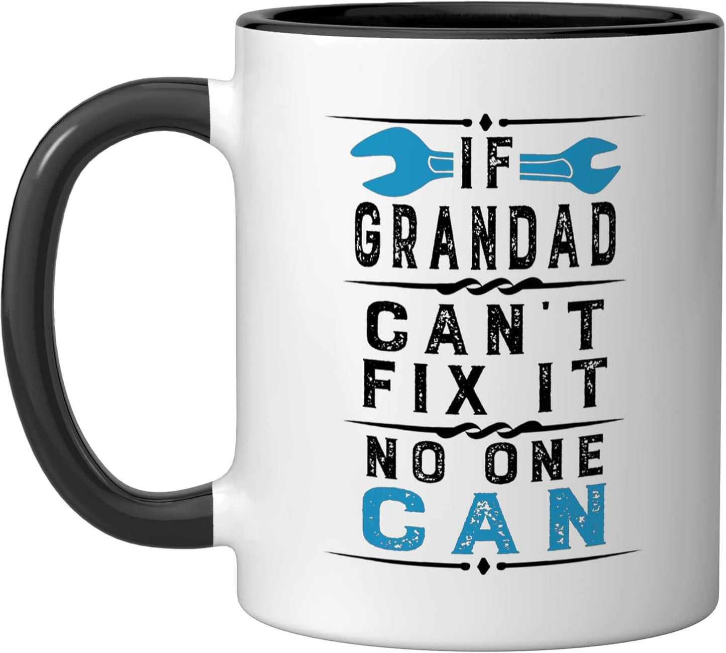 Taza Cerámica Juego de Abuelo Negro/Blanco
